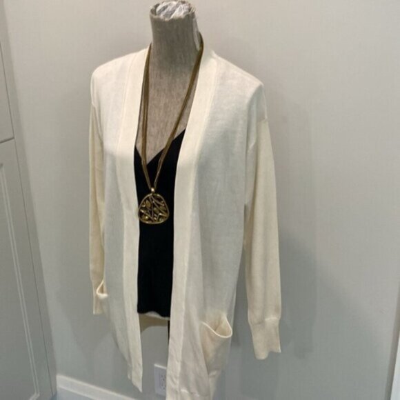 H&M Cream Long Open Cardigan Oversized - Picture 10 of 15